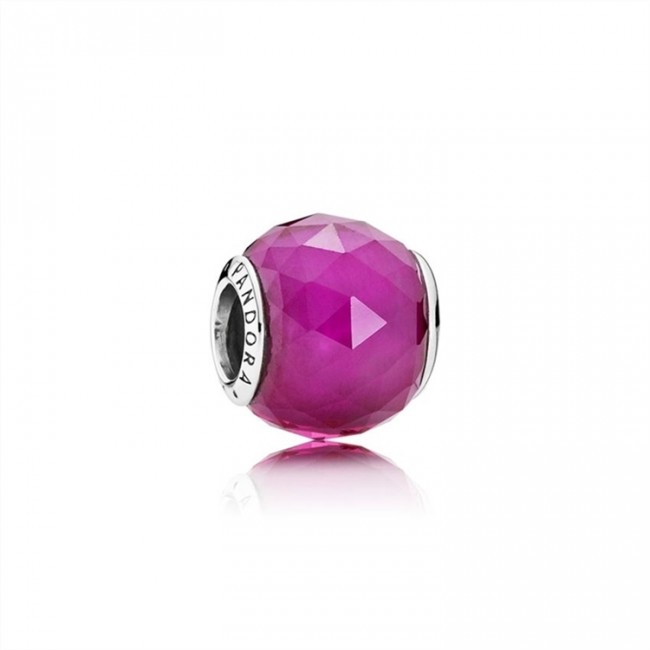 Pandora Geometric Facets Charm-Synthetic Ruby 791722SRU Jewelry