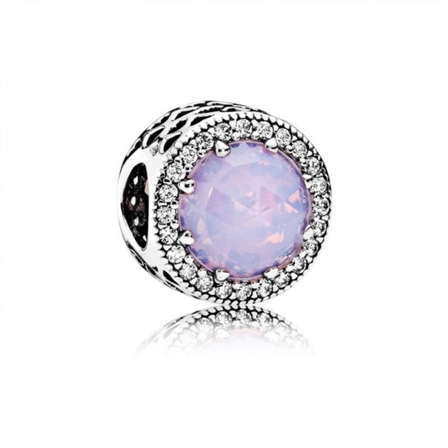 Pandora Radiant Hearts Charm-Opalescent Pink Crystal & Clear Jewelry 791725NOP