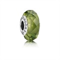 Pandora Abstract silver charm with faceted light green crystal 791729NLG