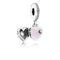 Pandora Angel Wings Dangle Charm-Clear Jewelry & Pink Enamel 791737CZ