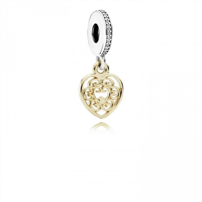 Pandora Magnificent Heart Dangle Charm-Clear Jewelry 791742CZ