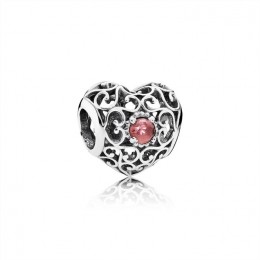 Pandora January Signature Heart Charm-Garnet 791784GR Jewelry