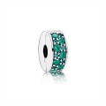 Pandora Mosaic Shining Elegance Clip-Multi-Colored Crystals & Teal Jewelry