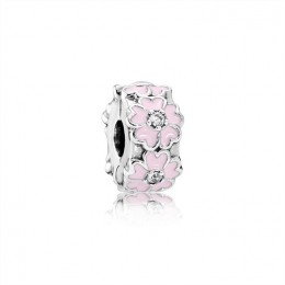 Pandora Pink Primrose Clip-Light Pink Enamel & Clear Jewelry 791823EN68