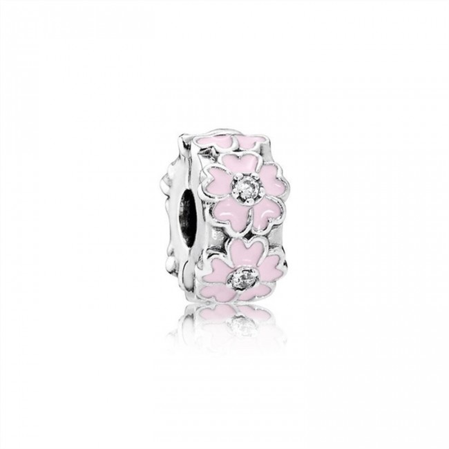 Pandora Pink Primrose Clip-Light Pink Enamel & Clear Jewelry 791823EN68