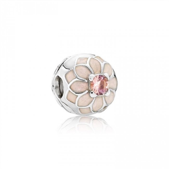Pandora Blooming Dahlia Clip-Cream Enamel & Blush Pink Crystal 791828NBP