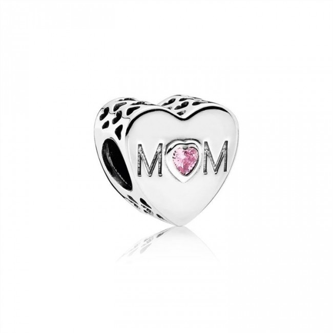 Pandora Mother Heart Charm-Pink Jewelry 791881PCZ