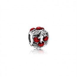 Pandora Cherry silver charm with clear cubic zirconia and red enamel Jewelry