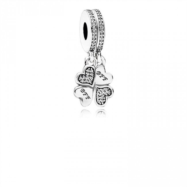 Pandora Best Friends Forever Dangle Charm-Clear Jewelry 791949CZ