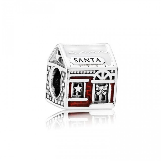 Pandora Santas Home Charm-White & Translucent Red Enamel 792003ENMX