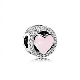 Pandora Wonderful Love-Soft Pink Enamel & Clear Jewelry 792034CZ
