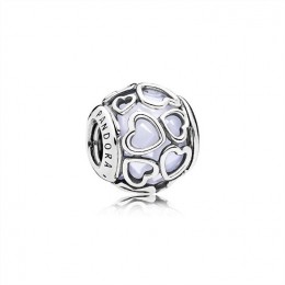 Pandora Encased in Love Charm-Opalescent White Crystal 792036NOW