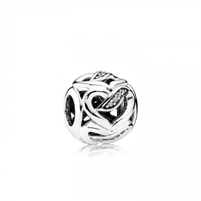 Pandora Ribbons of Love Charm-Clear Jewelry 792046CZ