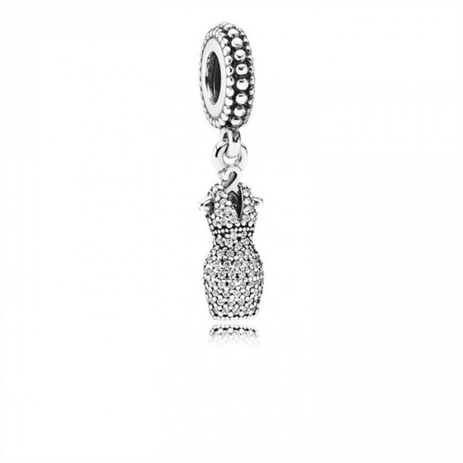 Pandora Dazzling Dress Dangle Charm-Clear Jewelry 792062CZ