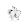 Pandora Orchid Charm-White Enamel & Orchid Jewelry 792074EN12