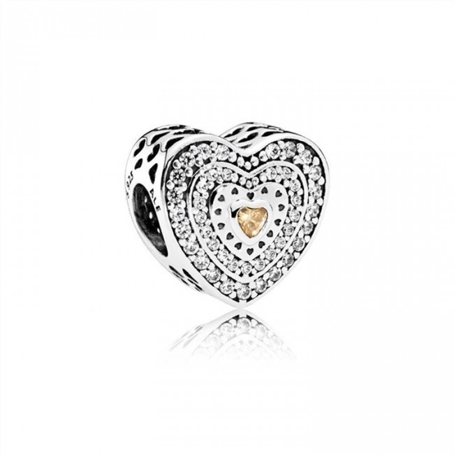 Pandora Lavish Heart Charm-Fancy-Colored & Clear Jewelry 792081FCZ