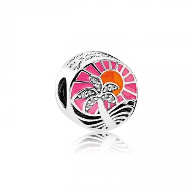 Pandora Tropical Sunset Charm-Mixed Enamel & Clear Jewelry 792116ENMX
