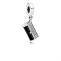 Pandora Clutch Bag Dangle Charm-Black Enamel & Clear Jewelry 792155C