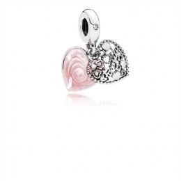 Pandora Love Makes A Family Dangle Charm-Pink Enamel & Clear Jewelry
