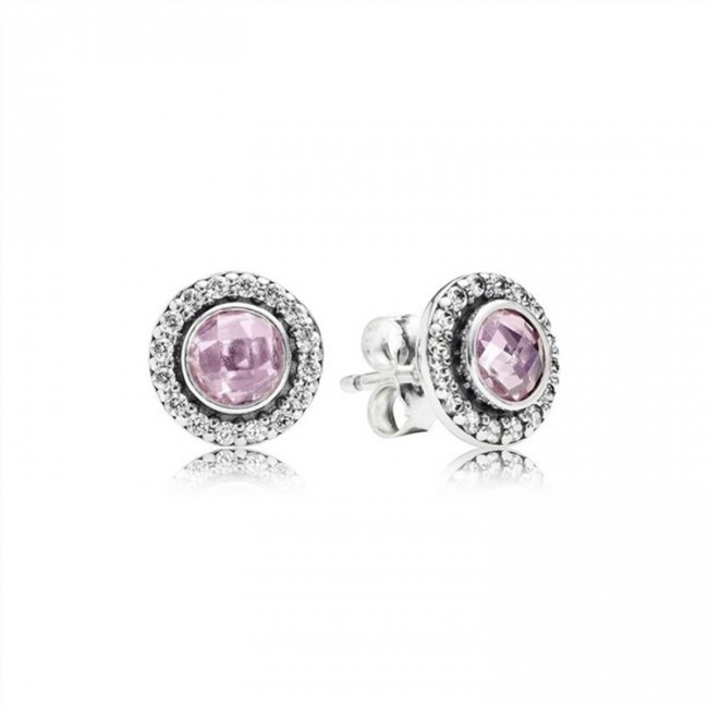 Pandora Brilliant Legacy Stud Earrings-Pink & Clear Jewelry 290553PCZ