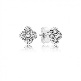 Pandora Oriental Blossom Stud Earrings-Clear Jewelry 290647CZ