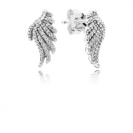 Pandora Majestic Feathers Stud Earrings-Clear Jewelry 290581CZ