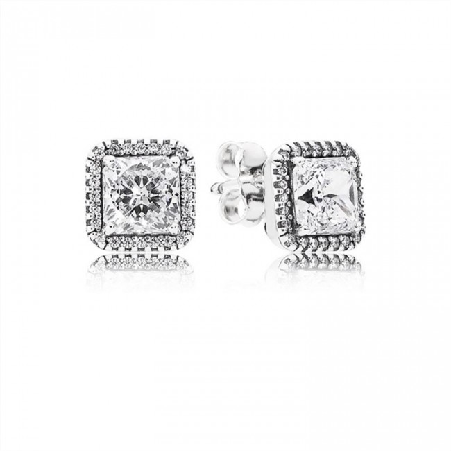 Pandora Timeless Elegance Stud Earrings-Clear Jewelry 290591CZ