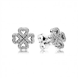 Pandora Petals of Love Stud Earrings-Clear Jewelry 290626CZ