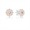 Pandora Blooming Dahlia Stud Earrings-Cream Enamel & Blush Pink Crystals