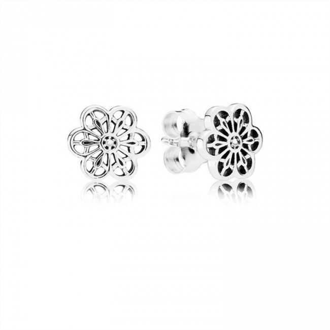 Pandora Floral Daisy Lace Stud Earrings 290692 Jewelry