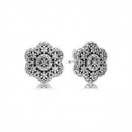 Pandora Crystallised Floral Stud Earrings 290732CZ Jewelry