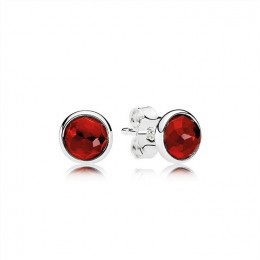 Pandora July Droplets Stud Earrings-Synthetic Ruby 290738SRU