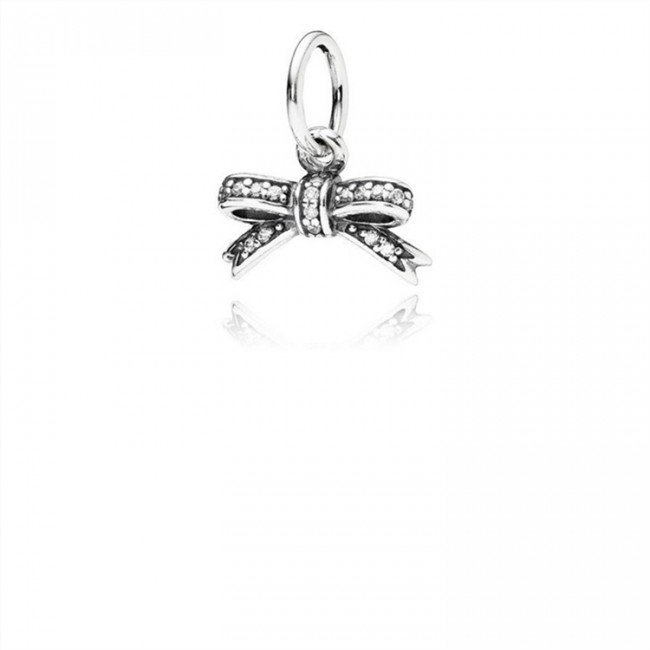 Pandora Sparkling Bow Pendant-Clear Jewelry 390357CZ