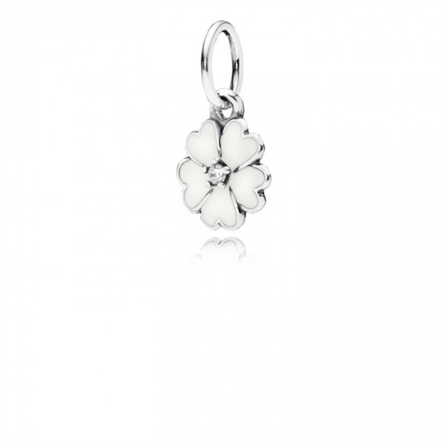 Pandora Primrose Pendant-White Enamel & Clear Jewelry 390365en12