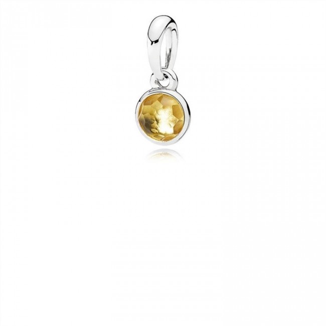 Pandora November Droplet Pendant-Citrine 390396CI Jewelry