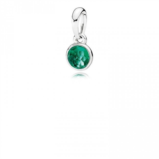 Pandora May Droplet Pendant-Royal-Green Crystal 390396NRG