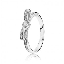 Pandora Sparkling Bow Ring-Clear Jewelry 190906CZ