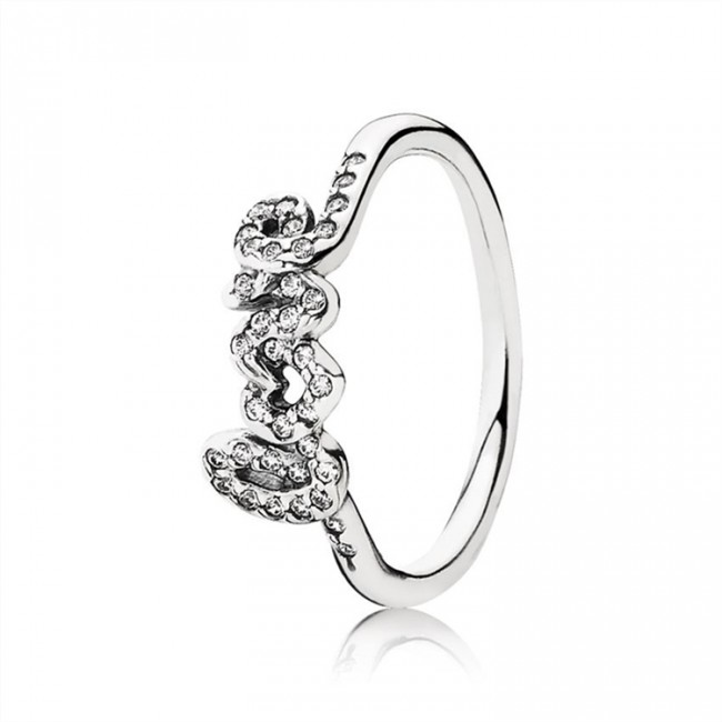 Pandora Signature Of Love Ring-Clear Jewelry 190928CZ