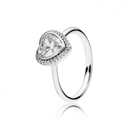Pandora Sparkling Love Heart Ring-Clear Jewelry 190929CZ