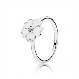 Pandora Primrose Stackable Ring-White Enamel 190931en12 Jewelry