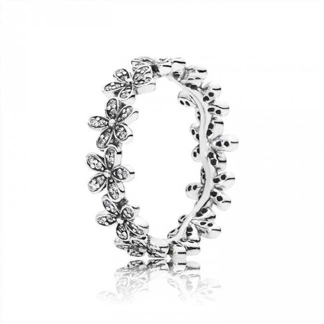 Pandora Dazzling Daisy Meadow Stackable Ring-Clear Jewelry 190934CZ