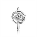 Pandora Silver Rose Ring With Clear Cubic Zirconia 190949cz Jewelry