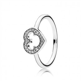Pandora Disney-Mickey Silhouette Ring-Clear Jewelry 190957CZ