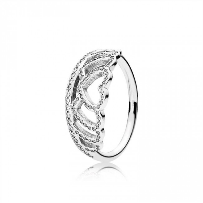 Pandora Hearts Tiara Ring-Clear Jewelry 190958CZ