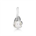 Pandora Luminous Leaves Ring-White Pearl & Clear Jewelry 190967P