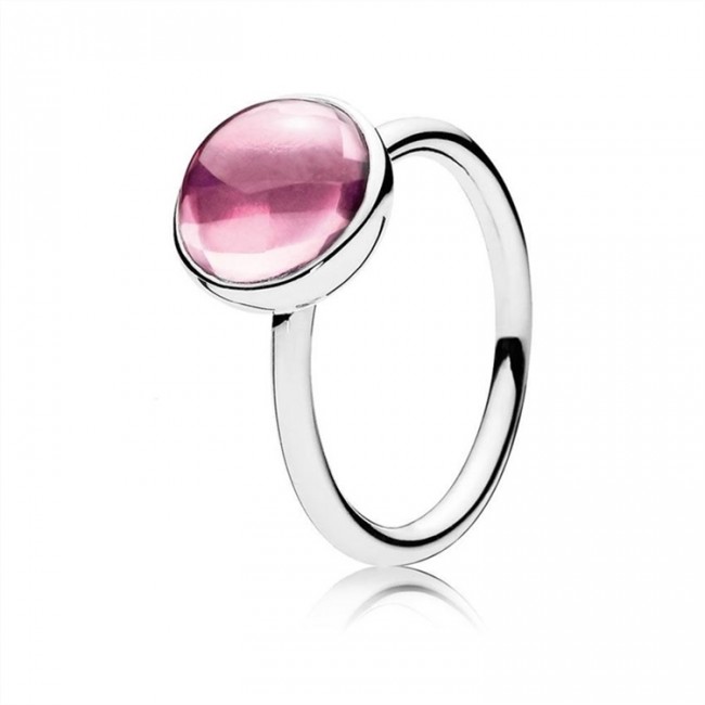 Pandora Poetic Droplet Ring-Pink Jewelry 190982PCZ