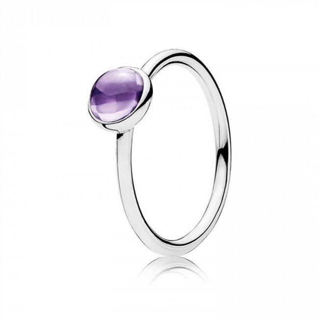 Pandora Poetic Droplet Ring-Purple Jewelry 190983ACZ