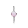 Pandora October Droplet Ring-Opalescent Pink Crystal 191012NOP